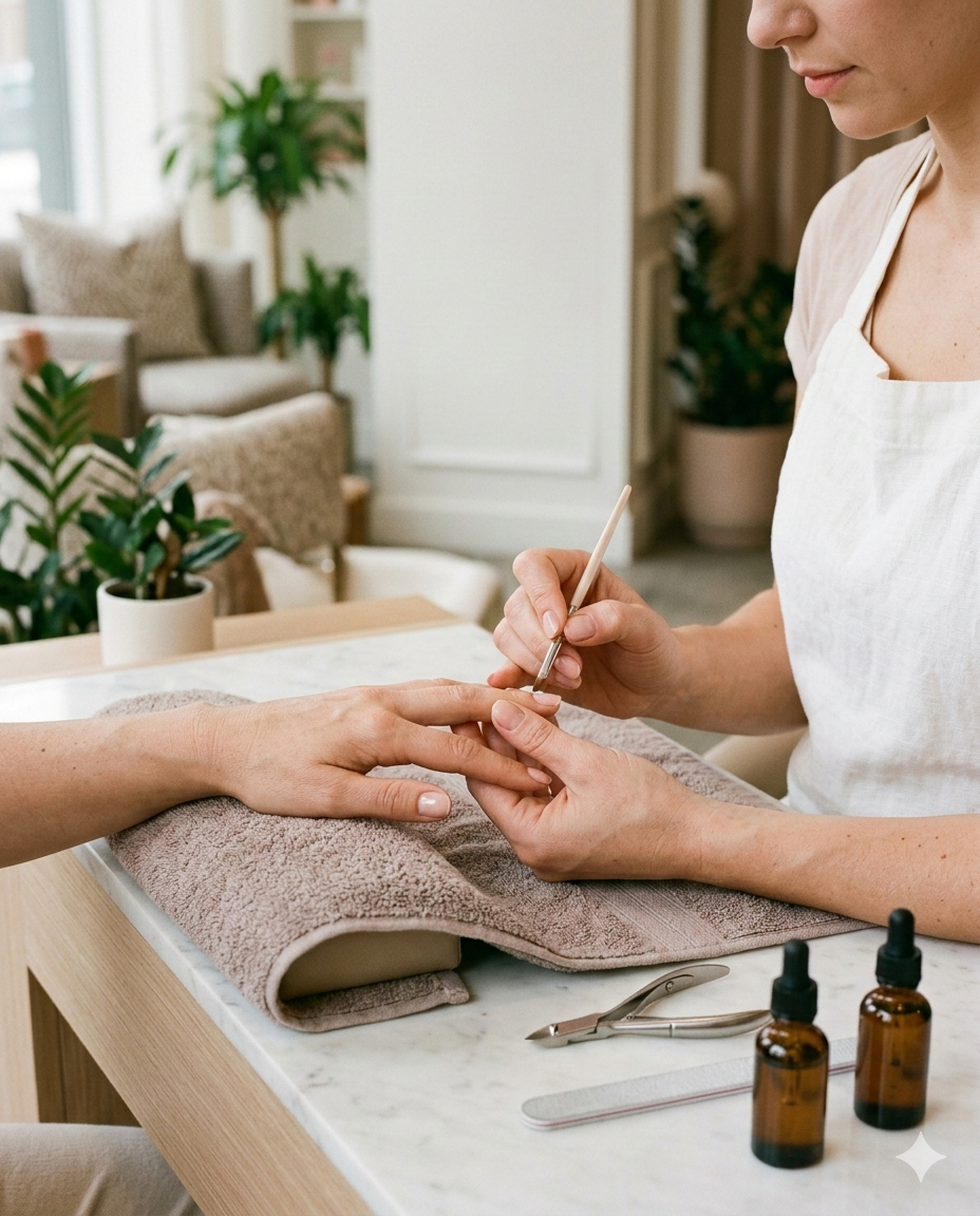 Ongles manucurés avec finition professionnelle